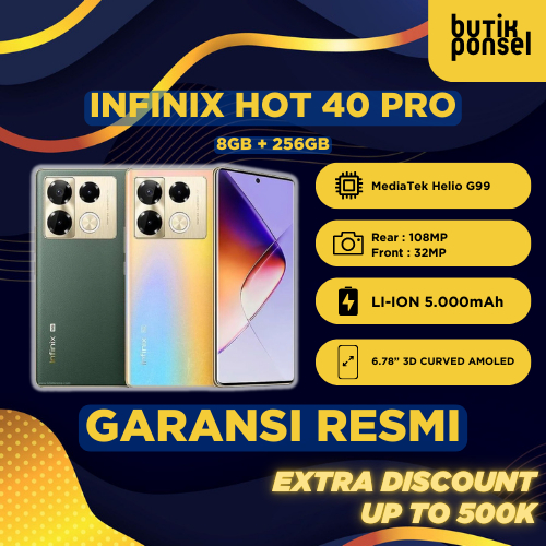 Infinix Hot 40 Pro 8/256GB - Up to 16GB Extended RAM - Helio G99