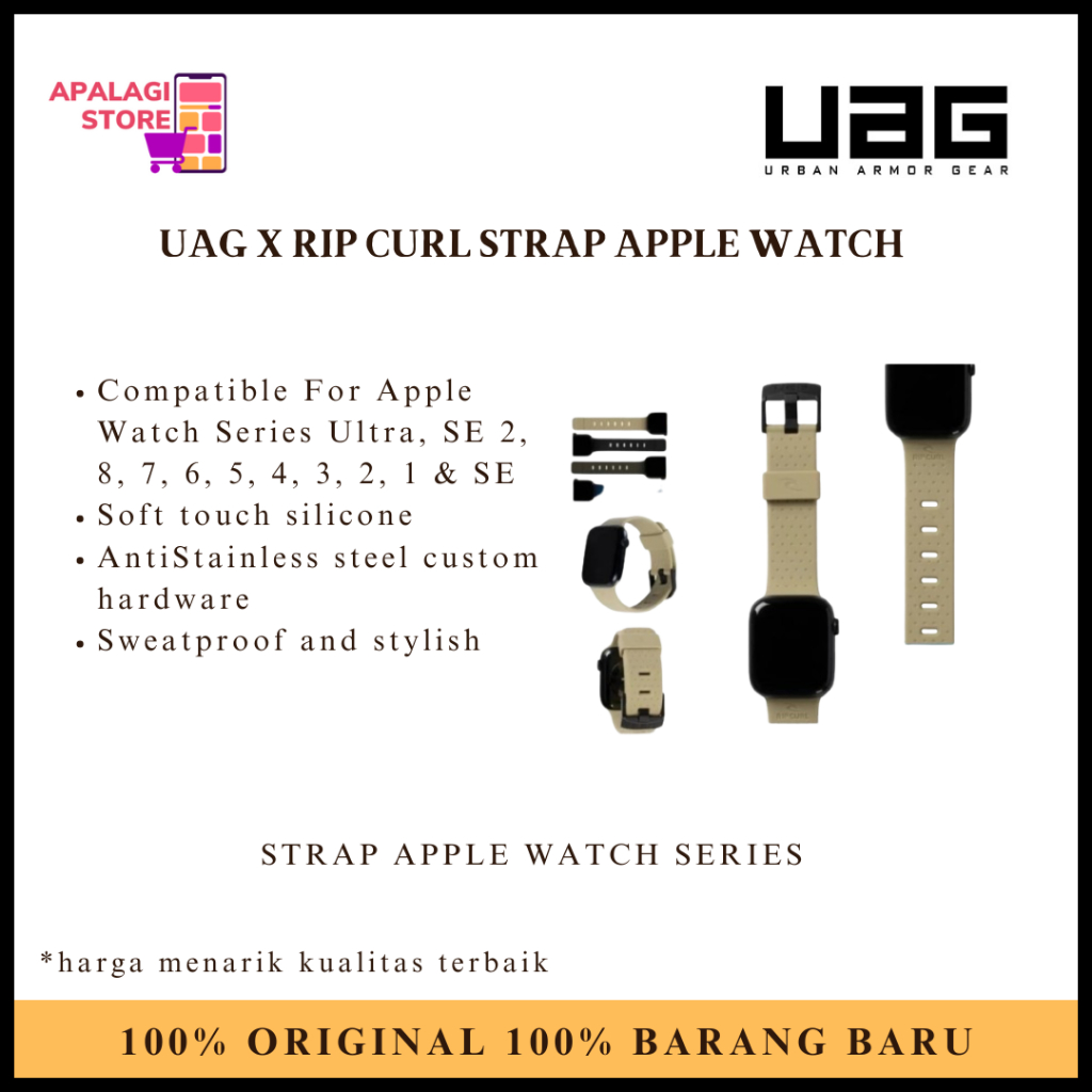 Strap Apple Watch Ultra / Series 8 7 45mm - UAG Rip Curl x Trestles - Army-R