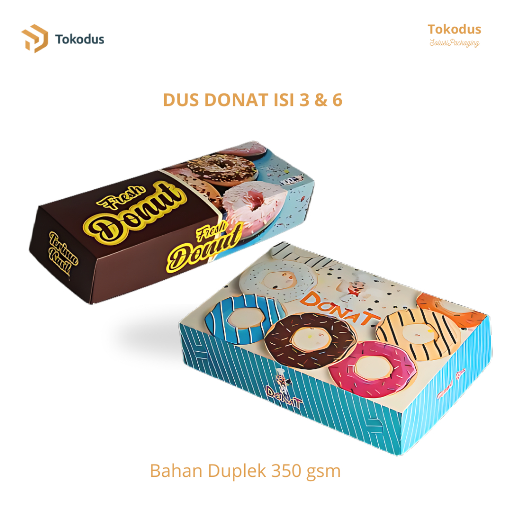 Box Donat/Kardus Donat/Dus Donat Isi 3 dan Isi 6 Bisa Satuan Box Premium