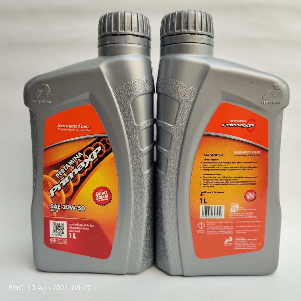 1 DUS OLI PERTAMINA PRIMA XP 1LITER SAE 20W-50 ISI 6
