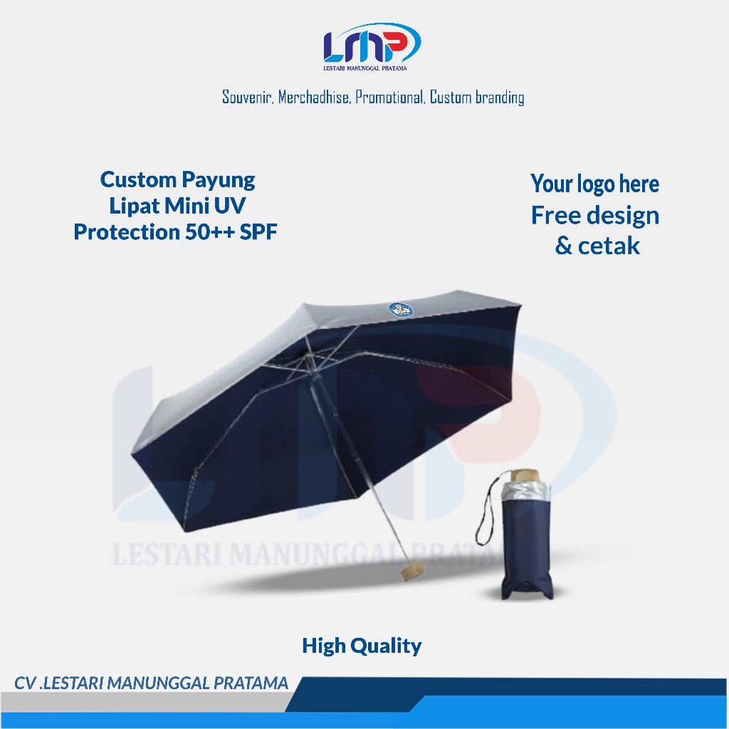 LMP LESTARI SOUENIR - Merchandise Souvenir Custom Payung Lipat Mini UV Protection 50++ SPF Code#1008