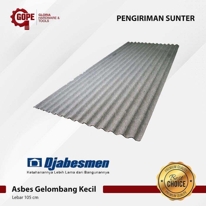 Asbes Gelombang Kecil Atap Bangunan Lebar 105 cm