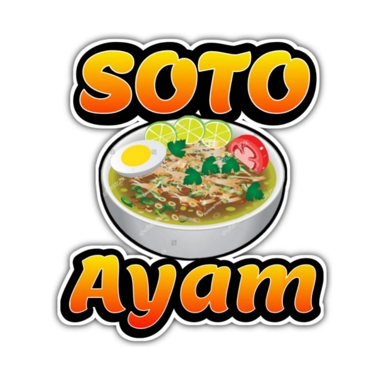 

Sticker Soto Ayam | Sticker Gerobak Kaca Jualan