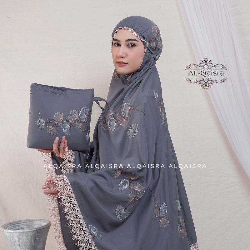 Mukena Dewasa Bordir Bunga Cantik Premium Renda Mewah