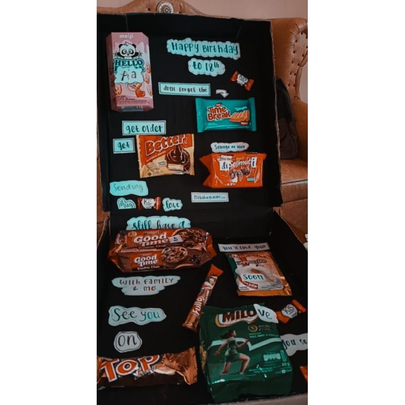

Snackbox hadiah untuk pacar/sahabat/teman.