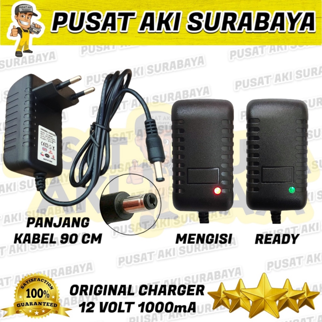 CHARGER MOTOR MAINAN 12 VOLT ANAK ADAPTOR MOBIL MOBILAN AKI RC REMOTE CONTROL 12 VOLT 1000 mA CAS MA