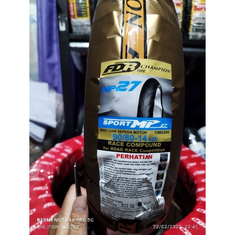 Ban FDR MP27 Metic 90/80-14 Tubles/Ban FDR MP27 90/80-14 Tubles/Ban Donat Soft Compond FDR MP27 Meti