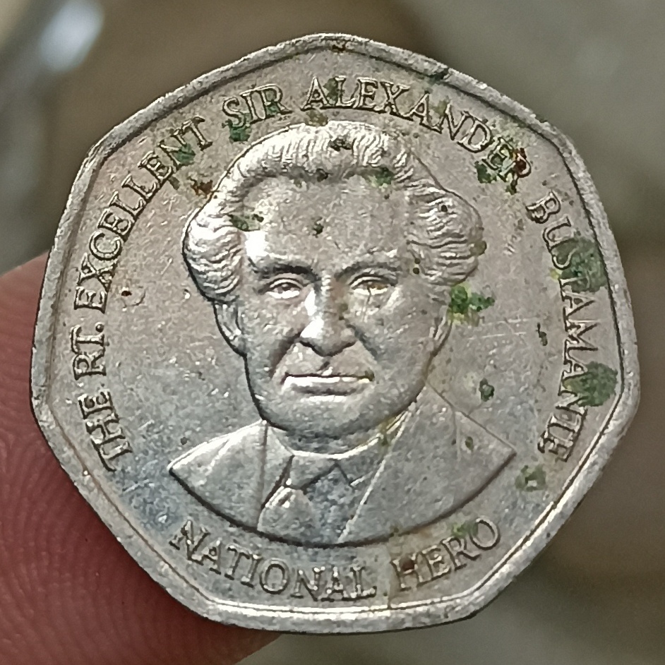 Koin Kuno Jamaica 1 Dollar Heptagonal Tahun 1996