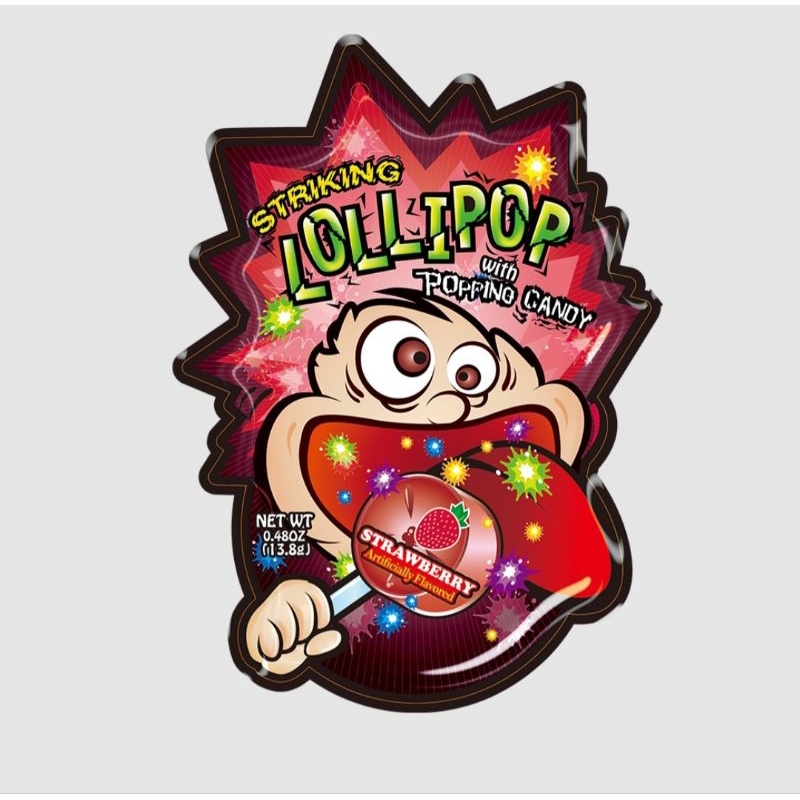 

Striking Lollipop Popping Candy Strawberry