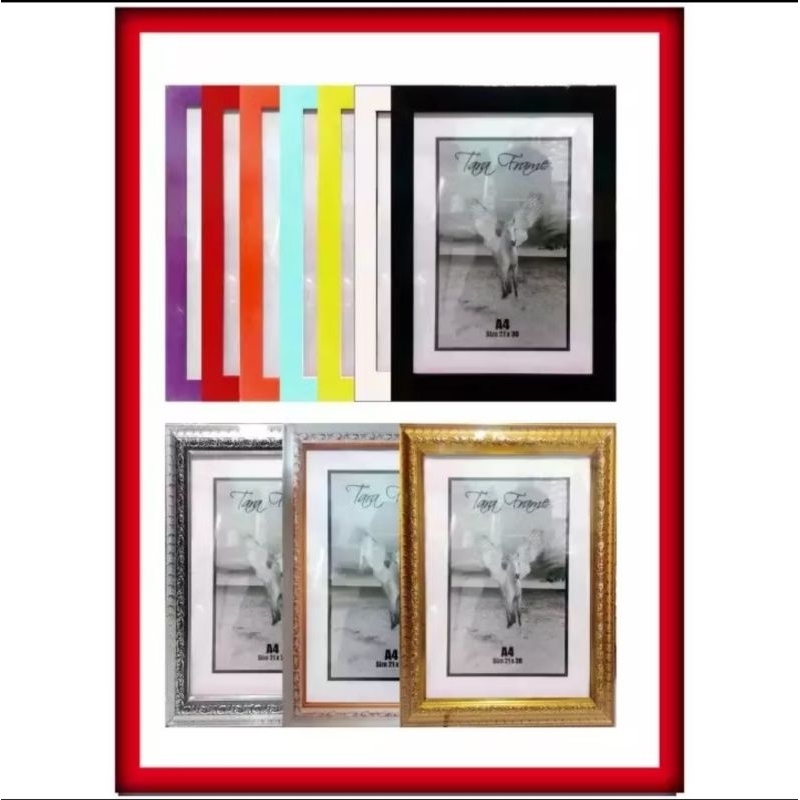 BINGKAI A4 | Bingkai minimalis | Bingkai Warna warni | Bingkai murah | Figura A4 | Frame A4