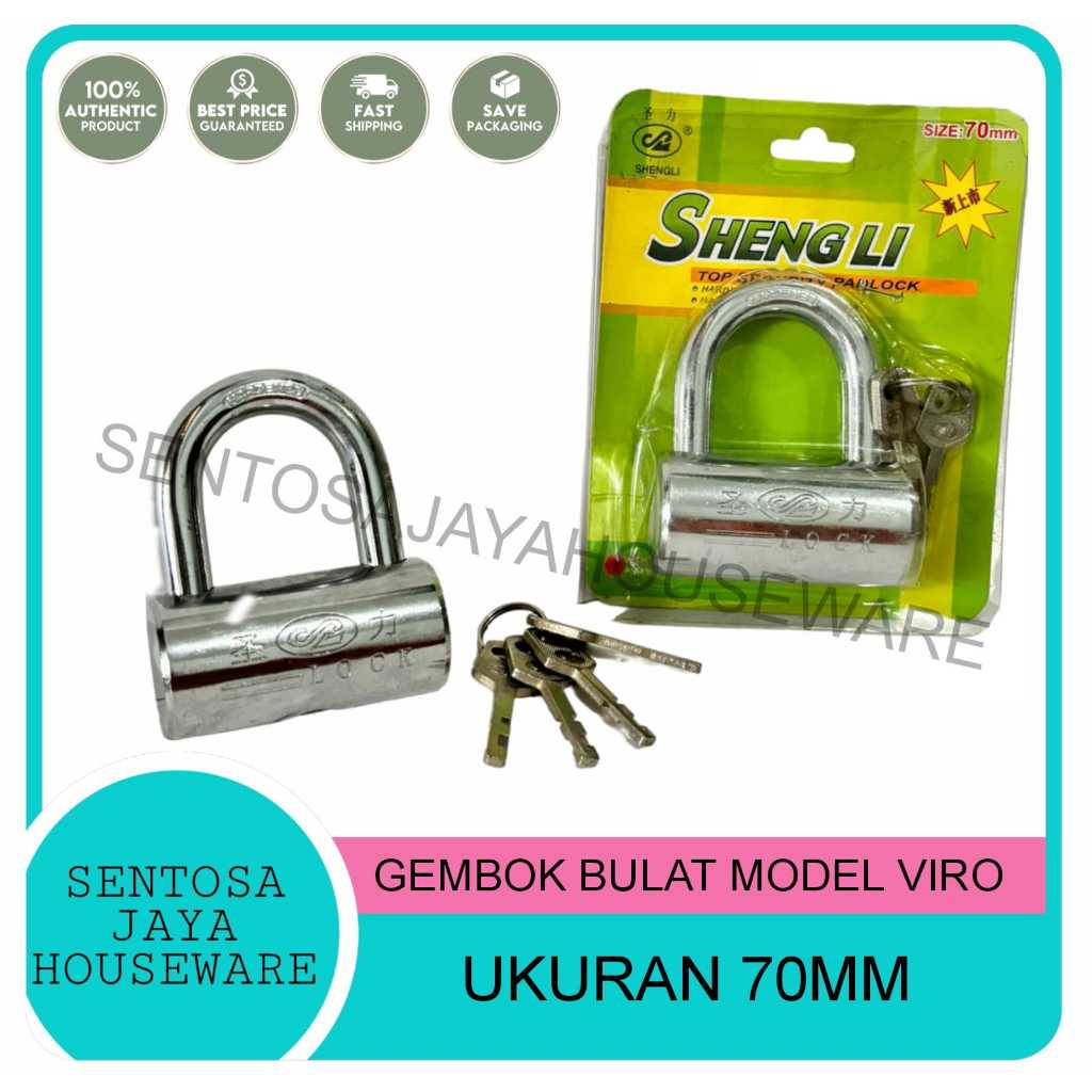 GEMBOK BULAT MODEL VIRO 70MM / GEMBOK RUMAH BULAT BESAR 70MM