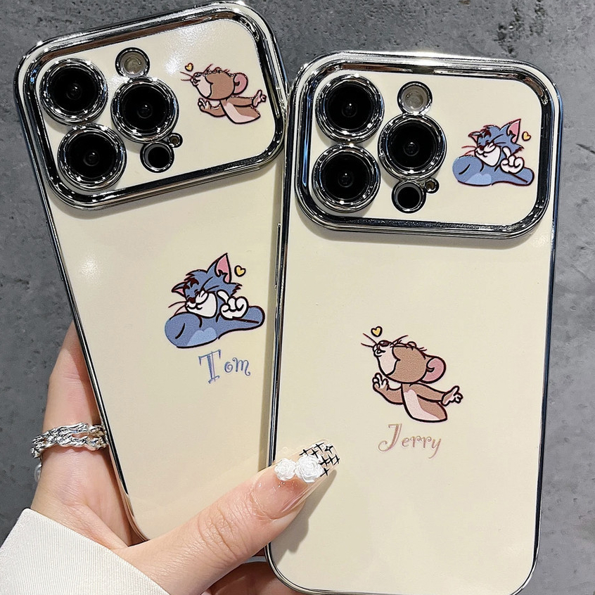 casing ponsel couple keras kartun kucing tikus lucu Case hp iPhone 11 PRO MAX XS XR 12 13 14 15 PLUS