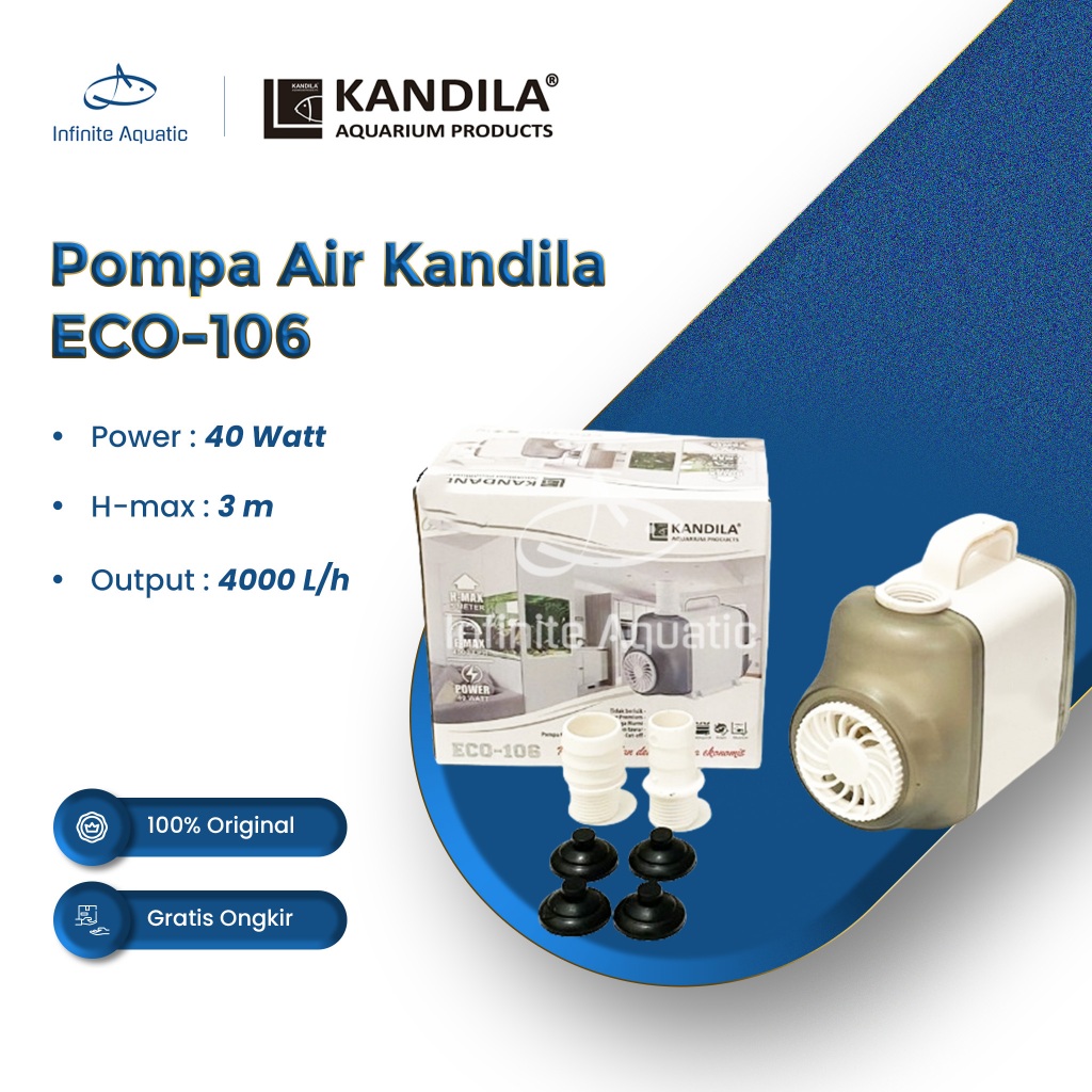 Pompa Air Aquarium Kandila ECO-106 Pompa Celup Kolam Hemat Listrik