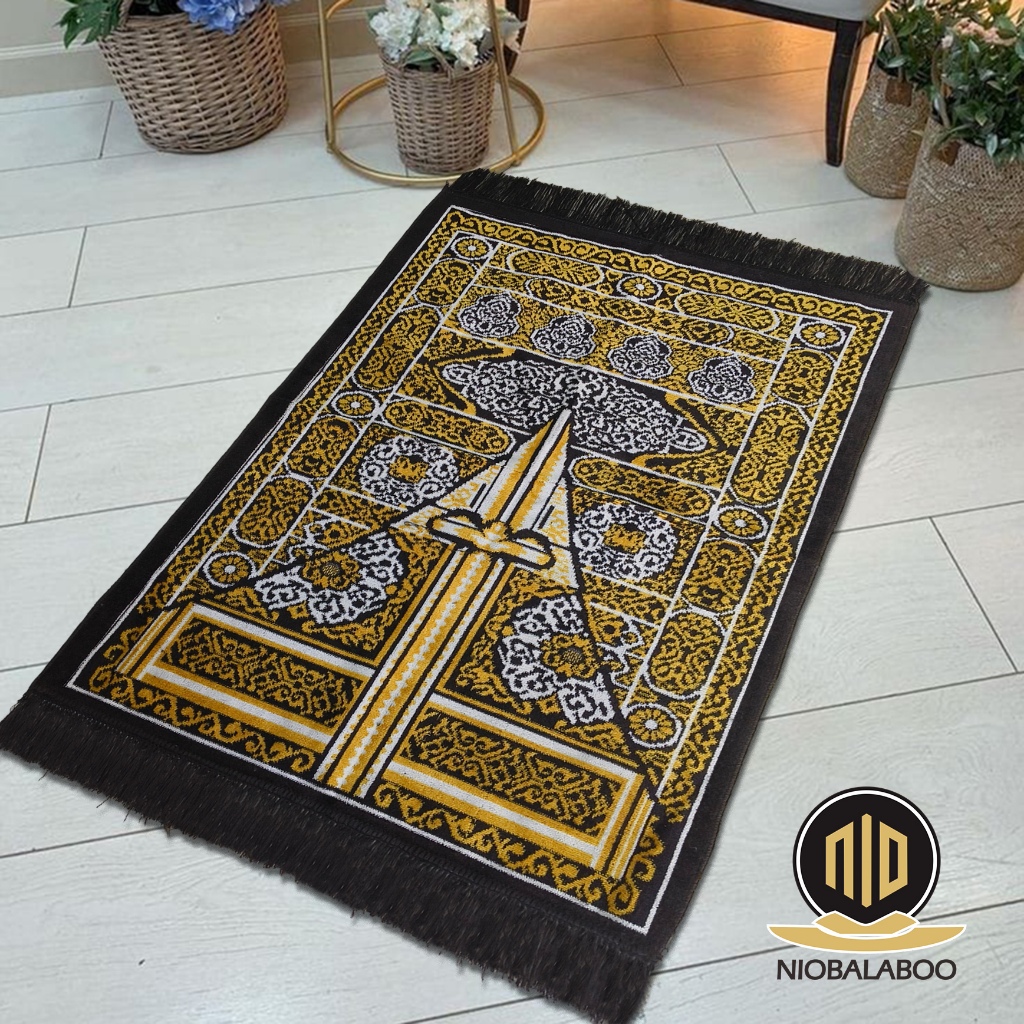 Sajadah dewasa turki black edition kiswah midi bahan beludru tebal bisa cod harga grosir