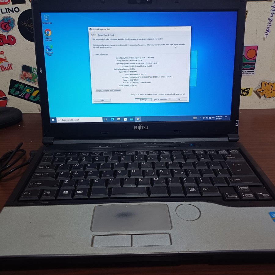 Laptop Fujitsu FMVNS8A7 Intel Core i5-3340M Ram 8GB 128GB SSD W7 Second