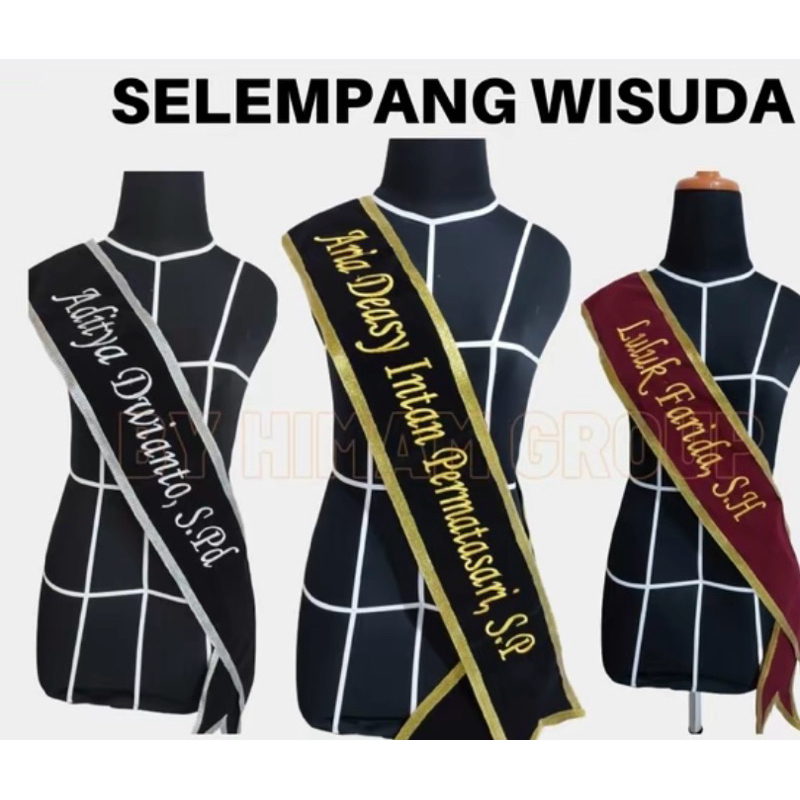 Selempang Wisuda Bludru Boldir-Pita