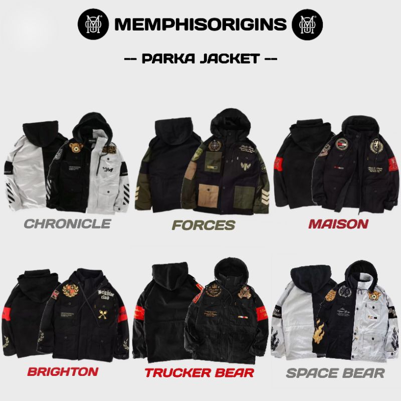 PARKA JACKET MEMPHIS - AERO | SPACE BEAR | TRUCKER BEAR | TACTICAL | CHRONICLE | MAISON | BRIGHTON |