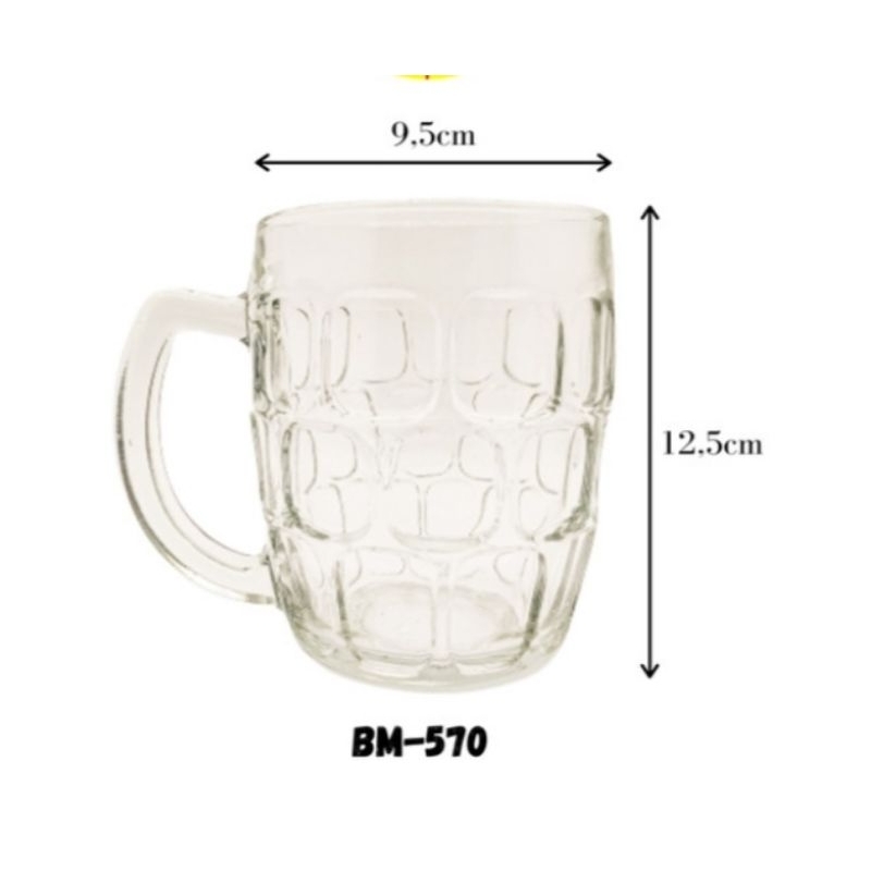 Gelas Kaca Mug Besar Jumbo Beling Unik Lucu BM-570
