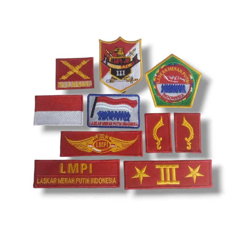 Atribut bordir logo LMPI Laskar Merah Putih Indonesia