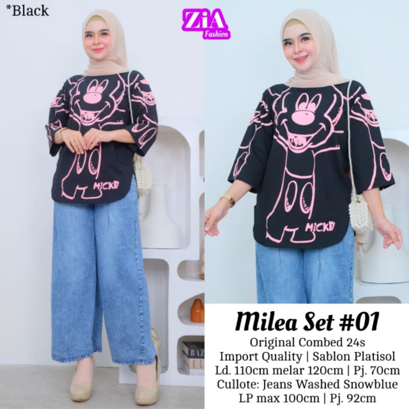 MILEA SET#1 SETELAN KAOS DAN CELANA JEANS BY ZIA