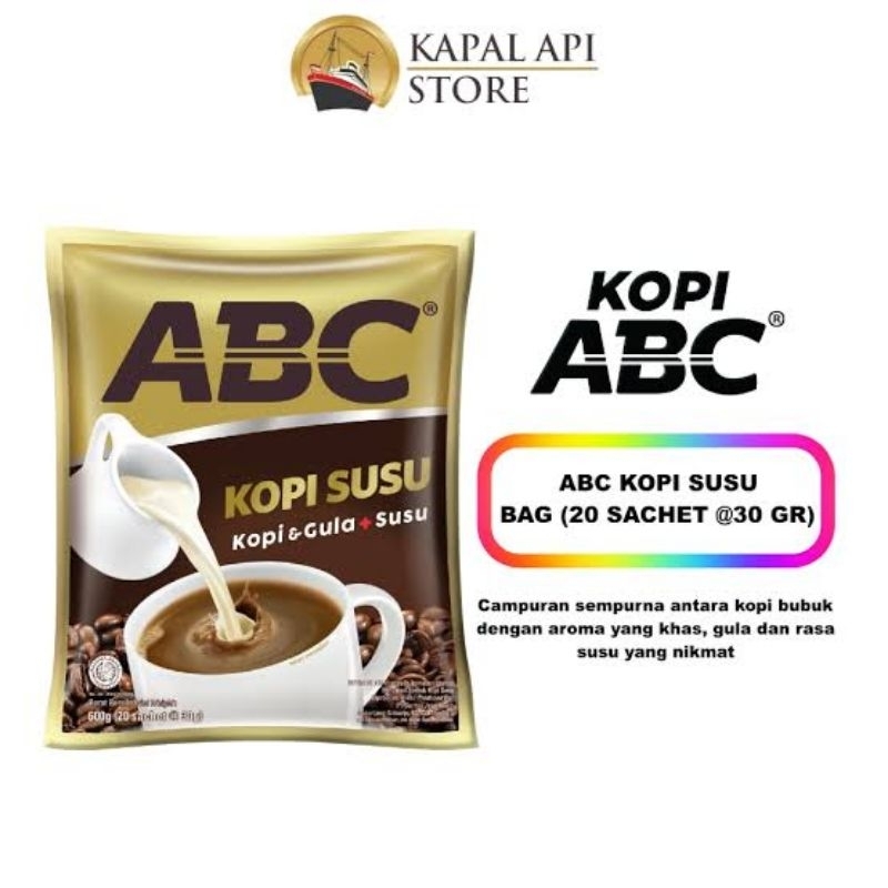 

Abc Kopi Susu Bag isi 20 x 30gr