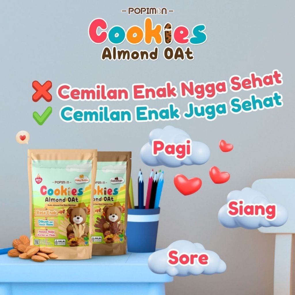 

Popimon Cookies Almond Oat Pouch 50gr