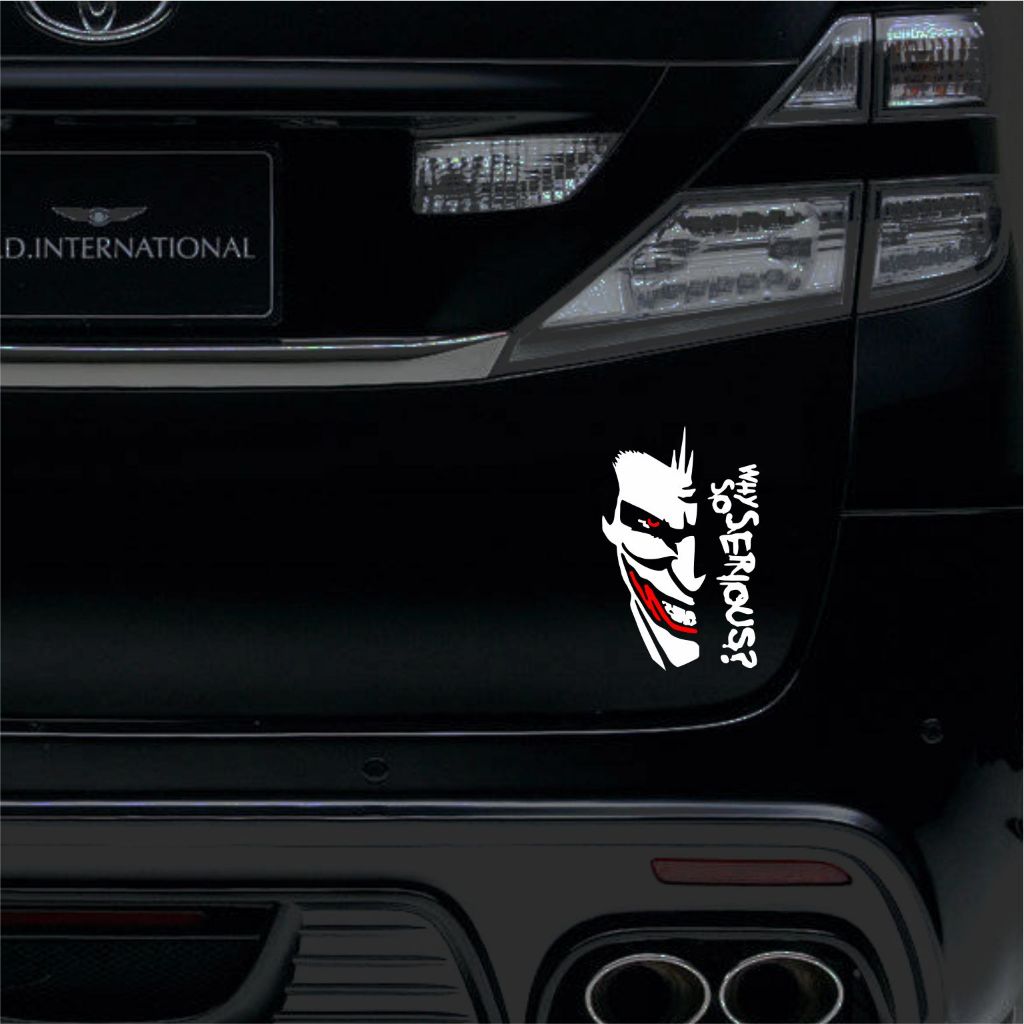 cutting sticker mobil joker stiker bagasi mobil joker murah unik