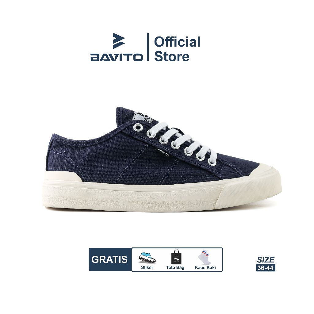 Bavito 36-44 Favour Low Navy - Sepatu Sneakers Casual Pria Wanita