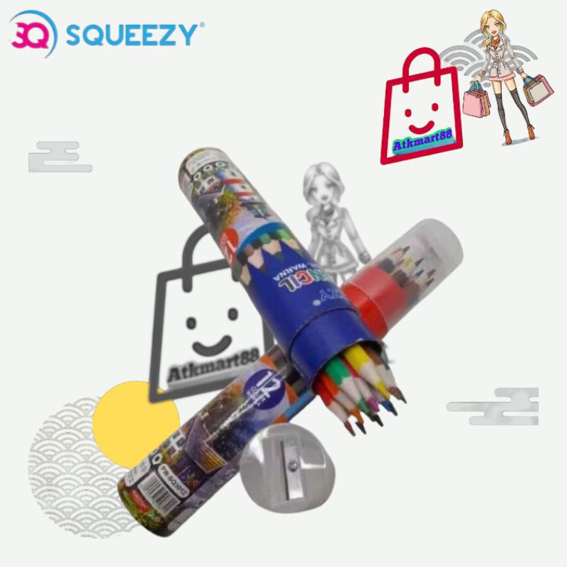 

Squeezy Pensil Warna PW-SQ3012 | @1tube=12Warna