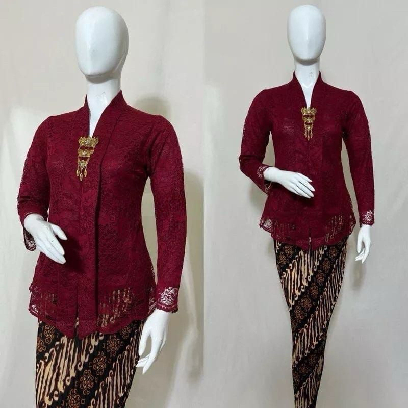 Atasan Kebaya Kartini Panjang Modern / Kebaya Jumbo Ld 120 /  Kebaya Encim Brokat Modern / Kebaya Br