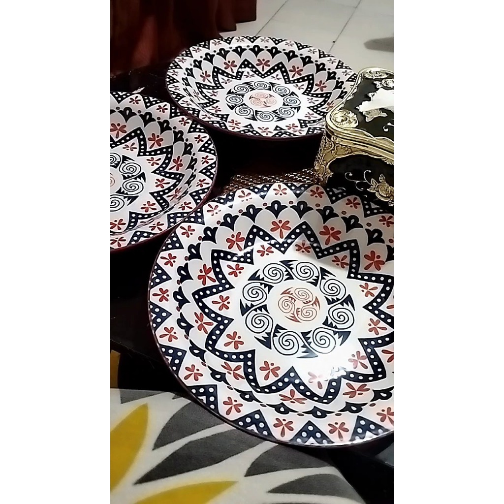 PIRING MAKAN KERAMIK PIRING SAJI PESTA PIRING KUE LEBARAN