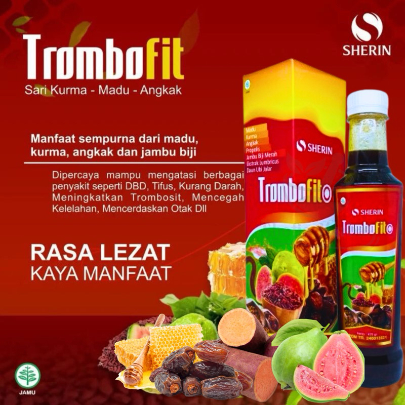 TROMBOFIT  Sari Kurma Madu Angkak Plus Ekstrak Lumbricus Jambu Biji Merah Daun Ubi Jalar Sarikurma A