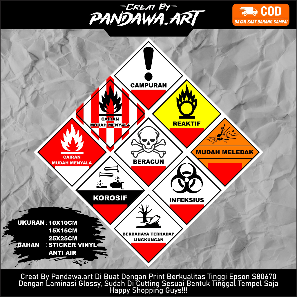 

Stiker Label Limbah B3 Stiker Bahan Berbahaya dan Beracun, Medis