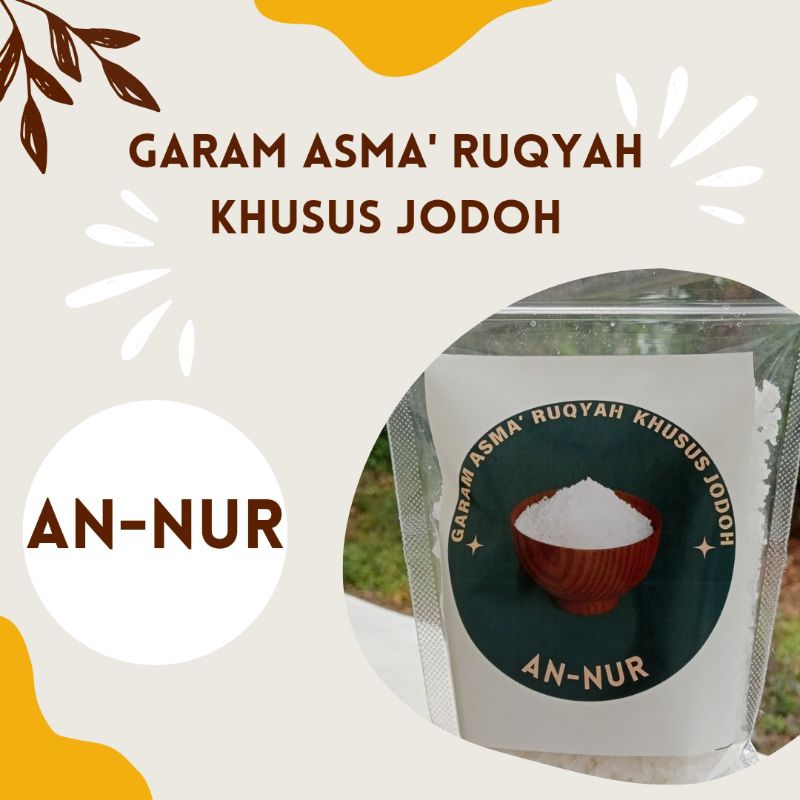 

{Terlatis kemasan 500gr} Garam Ruqyah Asma' An-Nur khusus jodoh