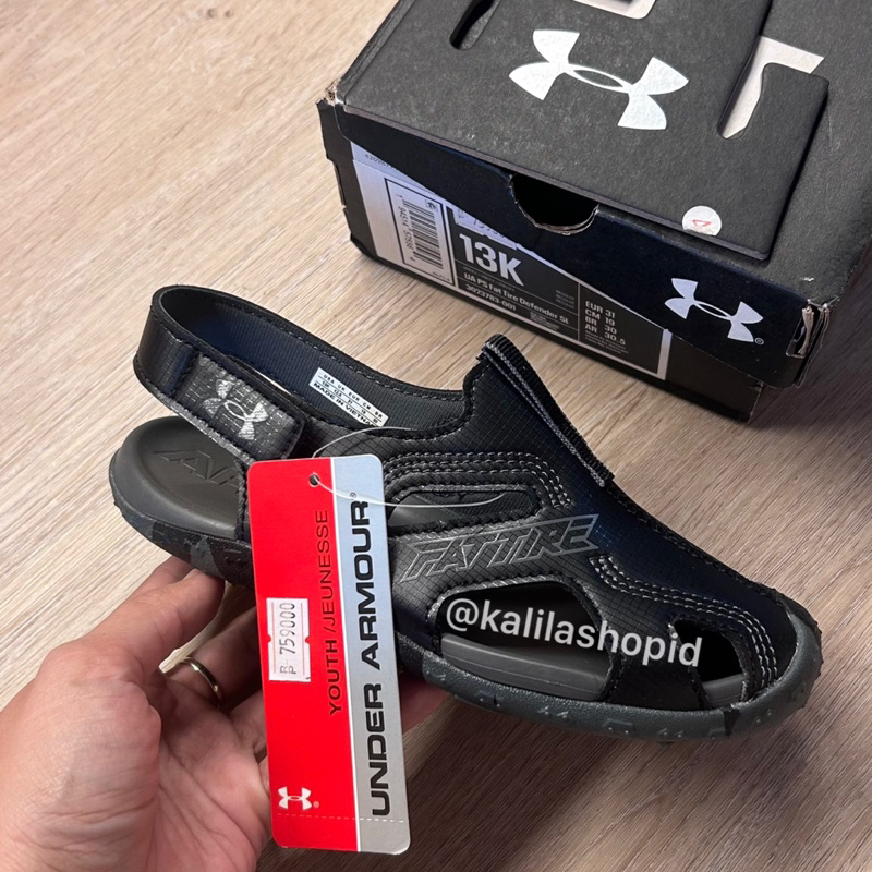 Sandal Sepatu Anak Under Armour Fat Tire Defender Kids 3023783 001 Original
