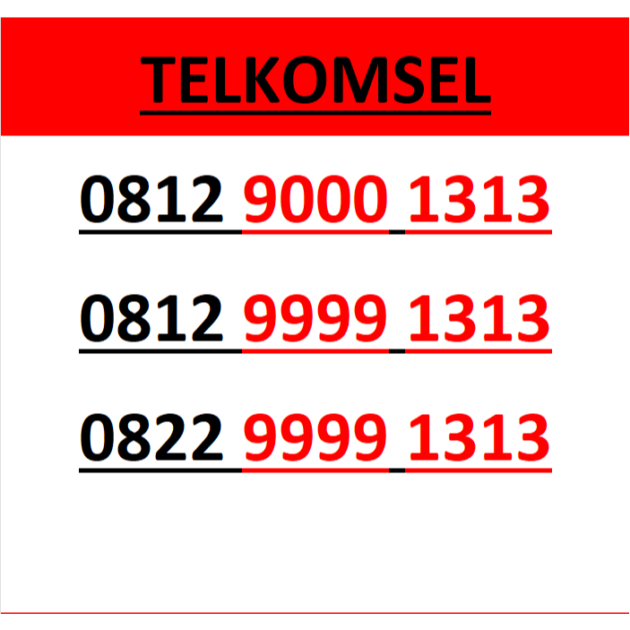 Nomor cantik simpati telkomsel seri abab 1313 murah lengkap w8000