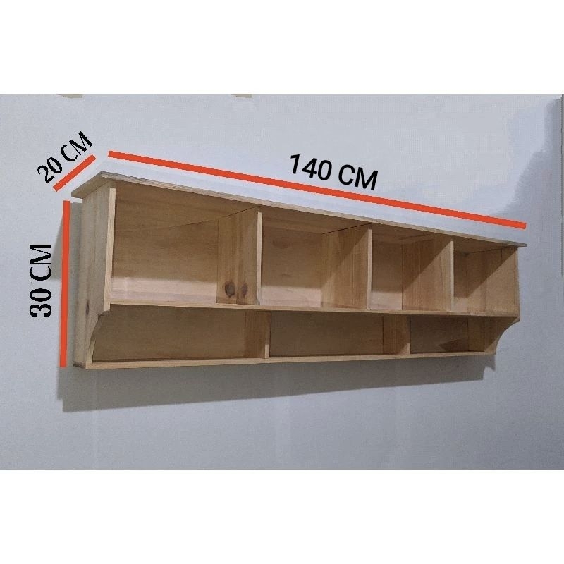 Rak Dapur / Rak Bumbu Besar / Rak Dapur Atas Kayu Pinus Panjang 140CM
