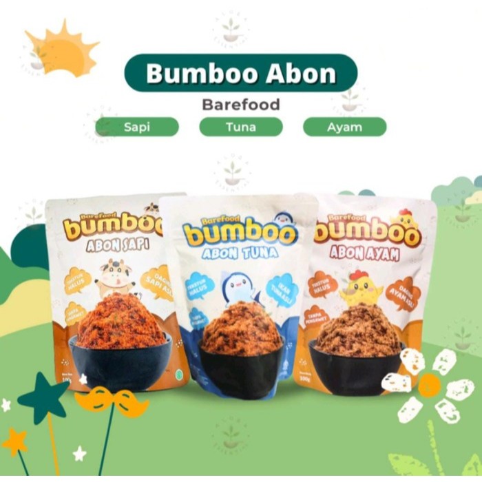 

BAREFOOD BUMBOO Abon Sapi, Ayam & Tuna 100gr Tanpa MSG MPASI Anak & Dewasa