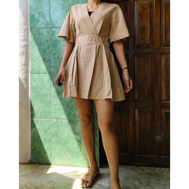 Preloved P❤ Mantan Bukan Baru CR72 Love Some jumpsuit jp romper mini dress pendek coksu coklat susu 