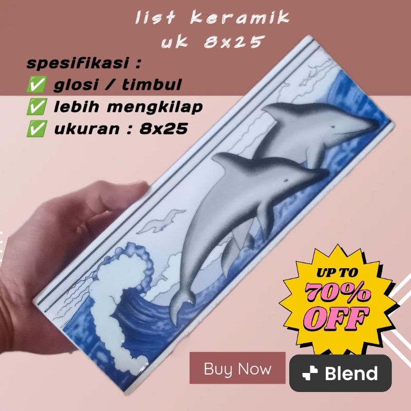 list keramik dinding murah motif ikan dolpin blue ukuran 8x25 list keramik dinding kamar mandi murah