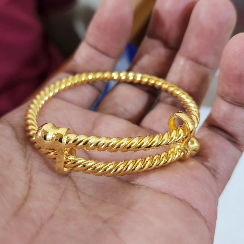 Gelang Lilit Tinju Klasik Lapis Emas Kuning 24k