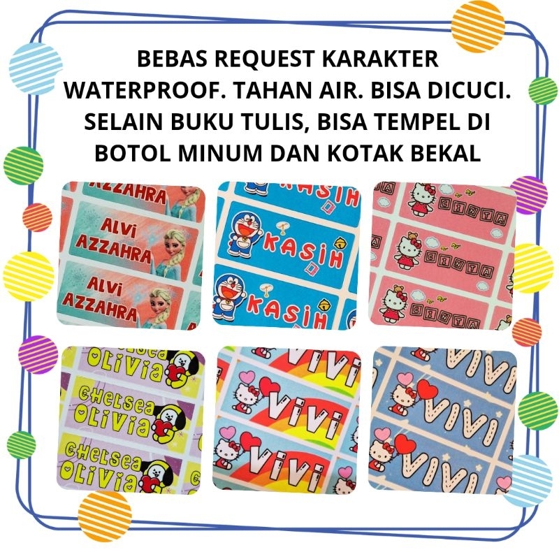 

PART 2 STICKER STIKER LABEL NAMA ANAK SEKOLAH WATERPROOF TAHAN AIR BISA DICUCI ISI 90 PCS