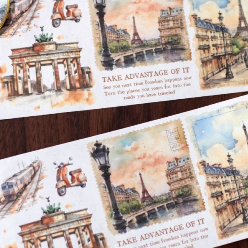 

[R08] Wasitape 2M/roll Travel with view theme journal sticker scrapbook