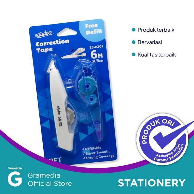 

Gramedia Karawaci - Estudee Correction Tape + Refill White Es-8301