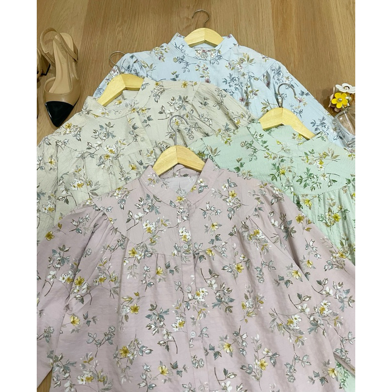 FAWN | Atasan CRINKLE KEMBANG| LD 110 | Atasan Wanita | Atasan Bunga | Atasan Muslim