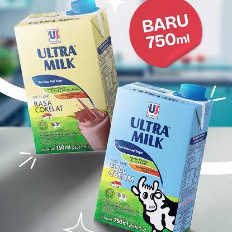 

Ultra Milk Susu UHT Chocolate / Full Cream 750 ml
