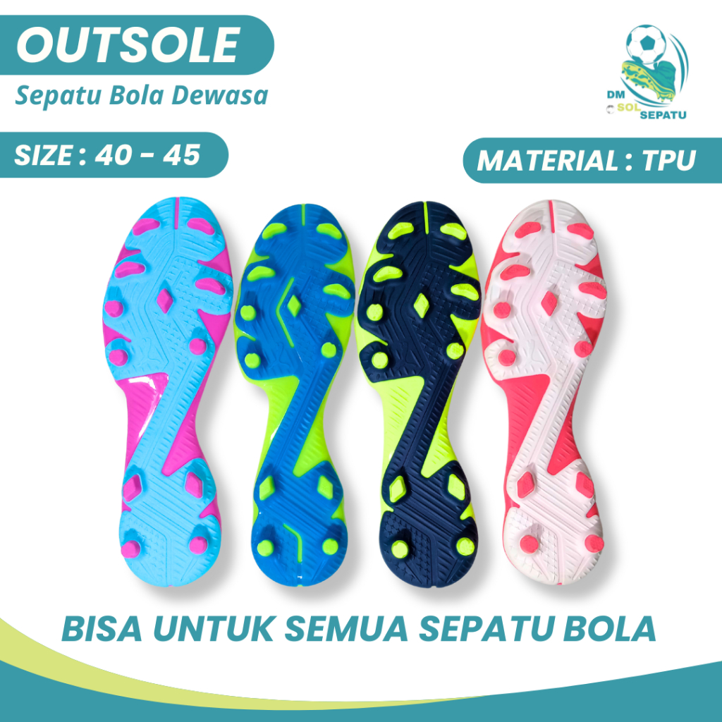 Outsole Telapak Sepatu Bola Sol Sepatu Bola PM - Outsole Bola Bahan TPU universal Size 40-45