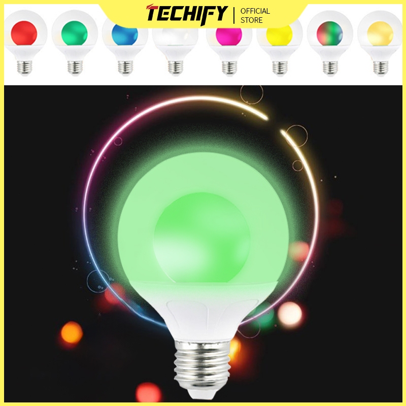 E27 bola lampu warna sekrup hemat energi bohlam LED warna-warni lampu hias dalam ruangan lampu hias 