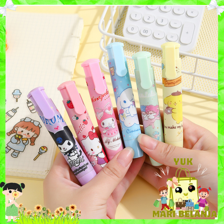 

YMB Penghapus Pensil Mekanik Karakter Mechanical Eraser Lucu Hapusan Eraser Lipstik Retractable Cute Eraser Korean Style Penghapus Pencil