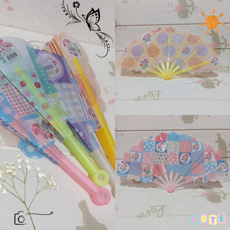 KHALIL ACC - KIPAS TANGAN LIPAT / KIPAS SOUVENIR /KIPAS LIPAT PLASTIK/KIPAS TANGAN KARAKTER BUNGA